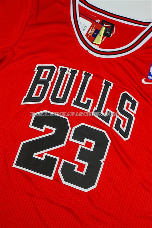 Maillot Authentique Manche Courte Chicago Bulls Jordan Rouge